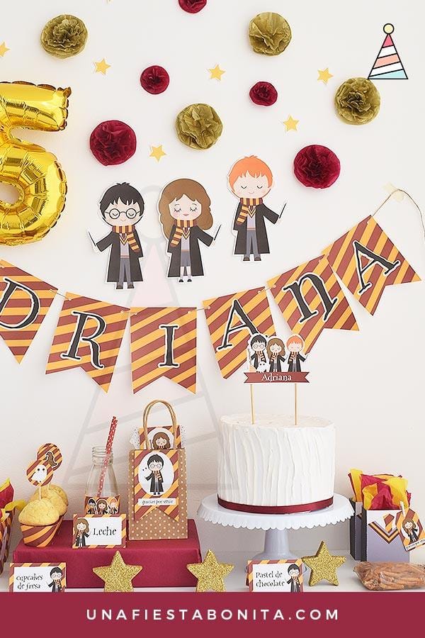 Harry Potter, fiesta imprimible - Kit para decorar cumpleaños y fiestas –  Una Fiesta Bonita